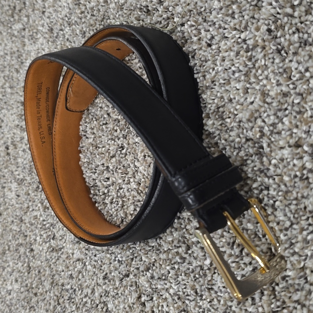 Torel Cowhide Black Leather Lux Feel Belt Sz 39 - 43